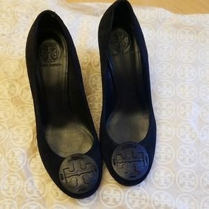 Tory Burch Black Suede Wedge